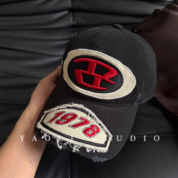 Herre Slitt Grafisk Logo Baseball Caps Skanto