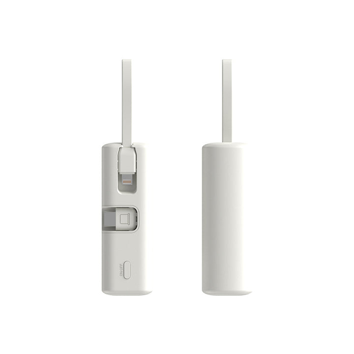 Kompakt Powerbank med innebygd ladekabel og LED-indikator Skanto