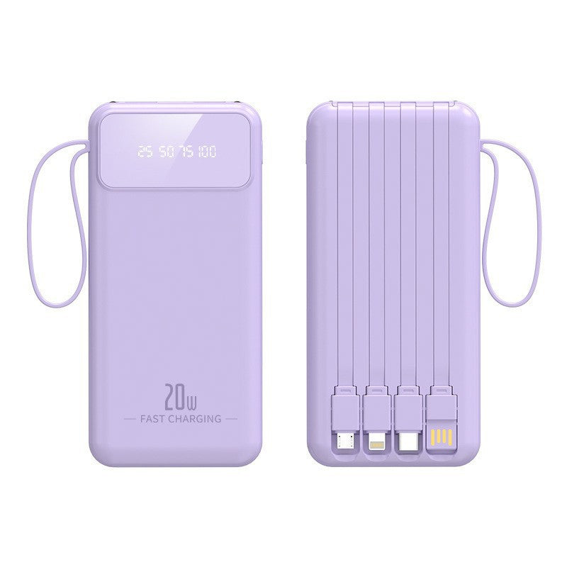 Powerbank med multifunksjonelle ladekabler og digital ladet skjerm Skanto