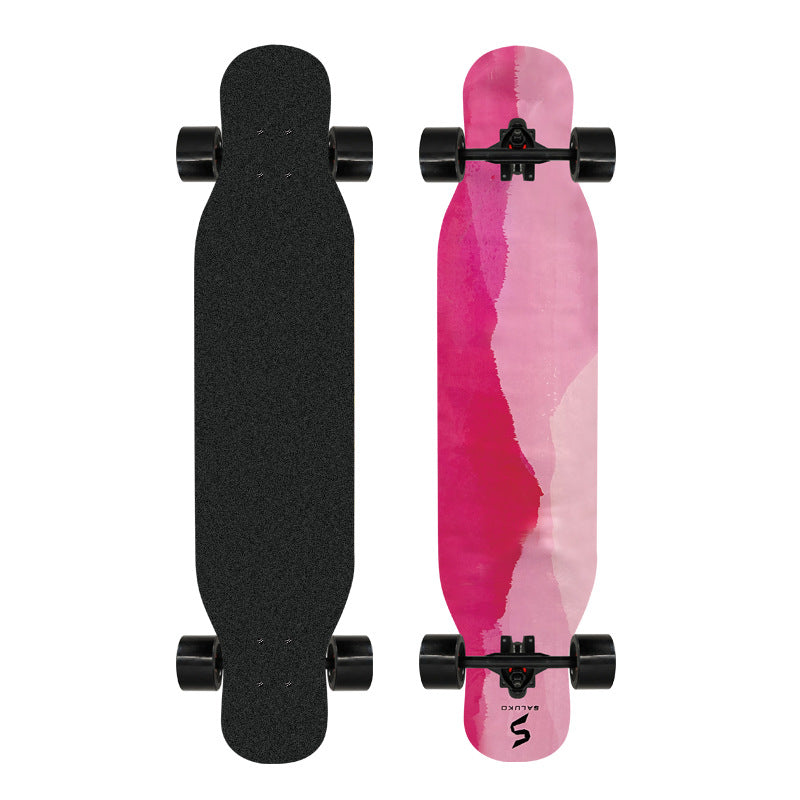 Kunstnerisk løveprydet longboard Skanto