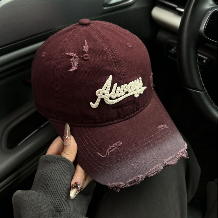 Kvinnenes slitte denim stil baseball cap Skanto