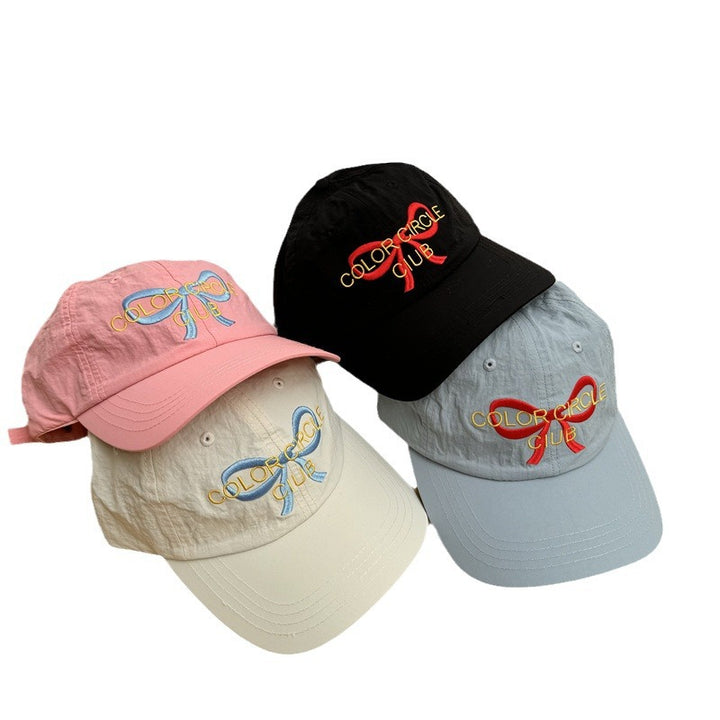 Kvinne Brodert Sløyfe-Detalj Baseball Caps Skanto
