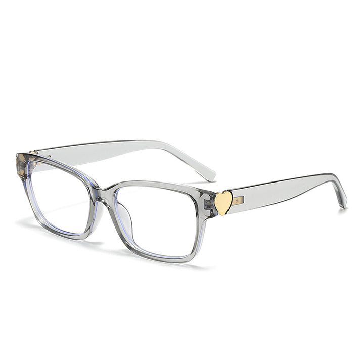 Dame moterik kvadratisk solbrille med hjerte-senter Skanto