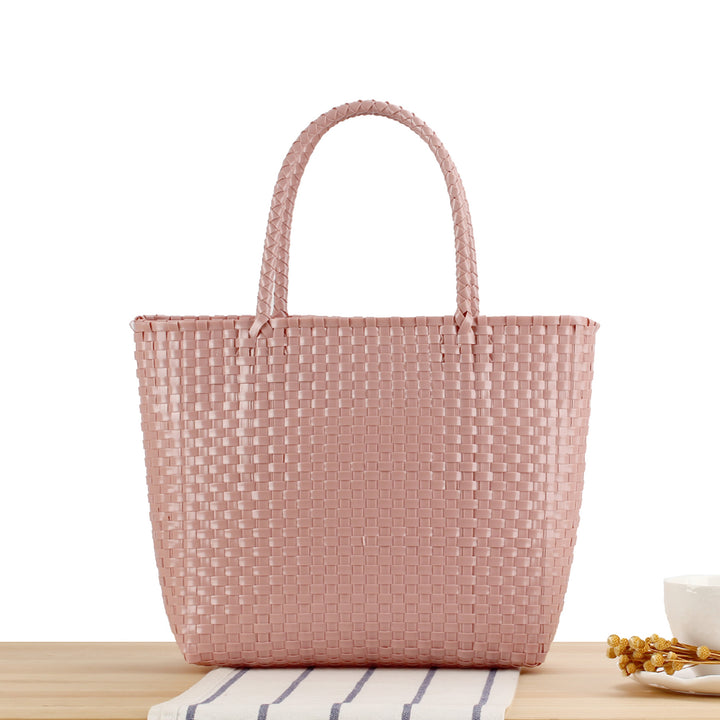 Moderne strandveske med slitesterk flette Skanto