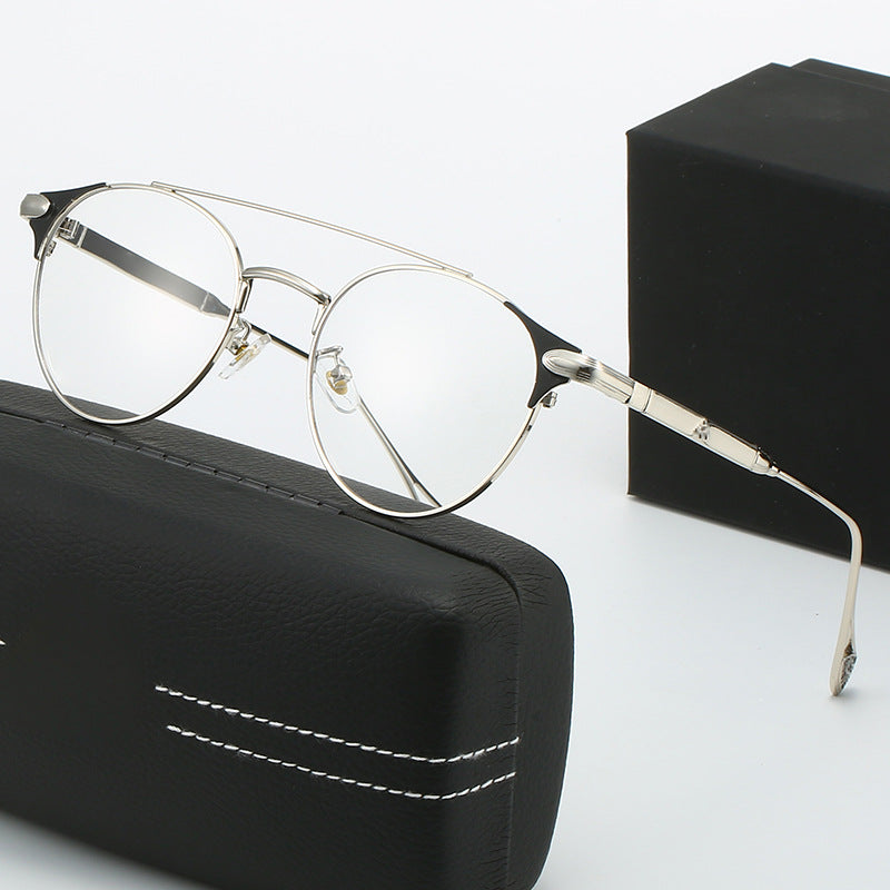 Dame rund Vintage-solbrille med høykvalitets metallramme og robust design Skanto