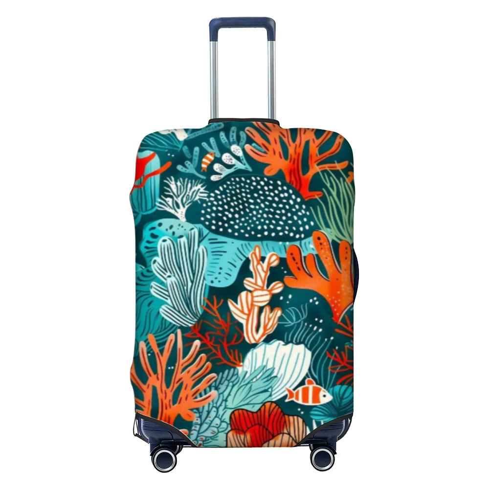 Unisex nan elastisk koffertbeskyttelse med geometrisk motiv, dehnbart polyester-spandex dekke, glidelåsåpning og sklisikker innvendig sikring for Trolley Skanto