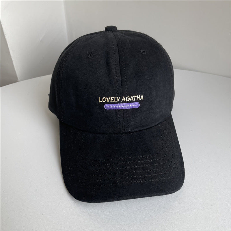 Kvinnens Suede Brodert Baseball Caps Skanto