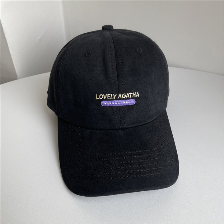 Kvinnens Suede Brodert Baseball Caps Skanto