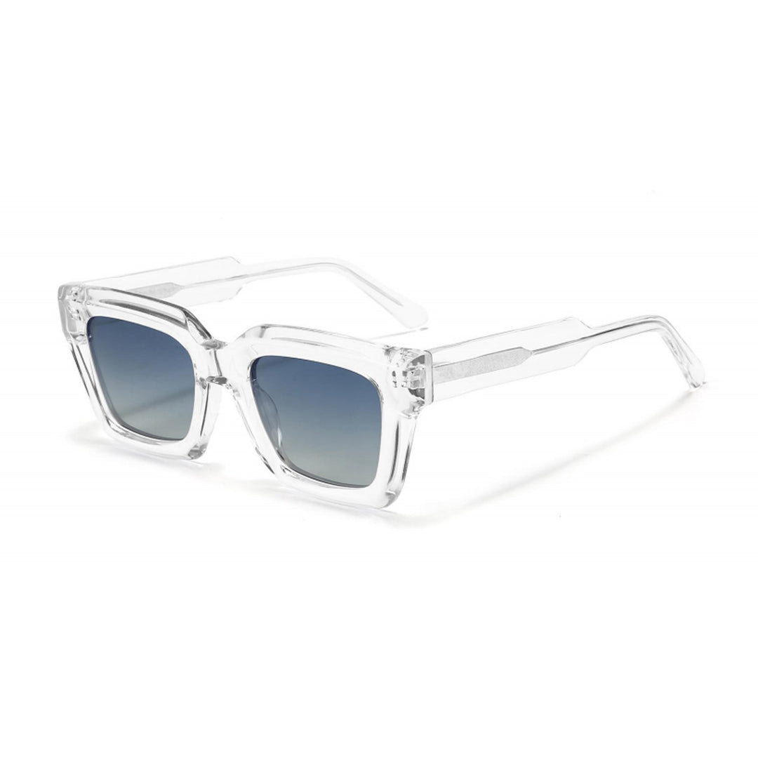 Dame firkantet solbrille med moderne plastikkinnestel og myke linser Skanto