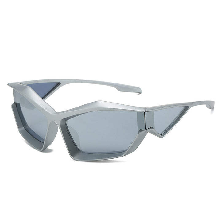 Dame sporty performance solbriller med moderne geometrisk ramme Skanto