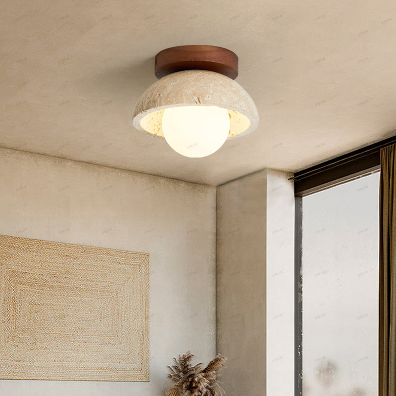 Skanto | Boho Travertin Naturstein LED Vegglampe