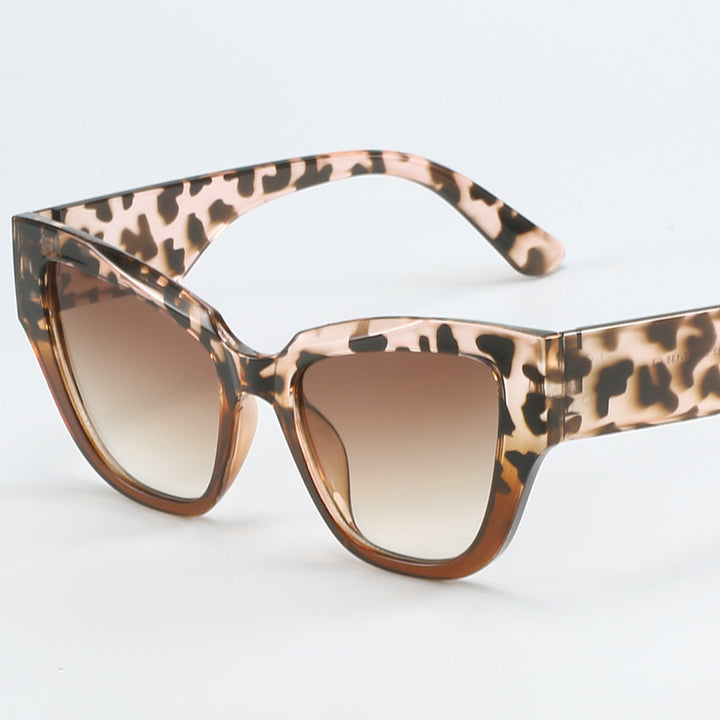 Dame Cat-Eye-solbriller med ekstravagant leopardmønster Skanto