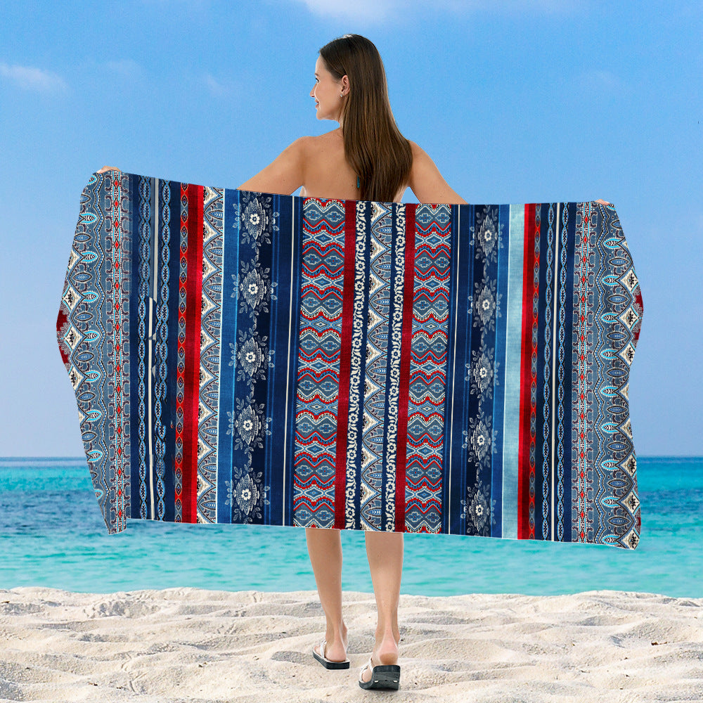 Strandteppe med eksklusiv geometrisk tribal-design Skanto