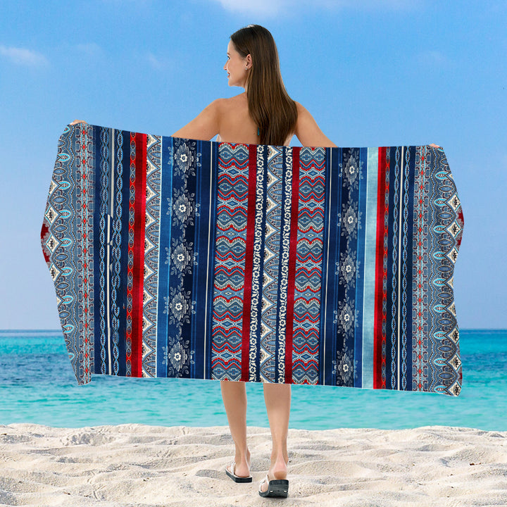 Strandteppe med eksklusiv geometrisk tribal-design Skanto