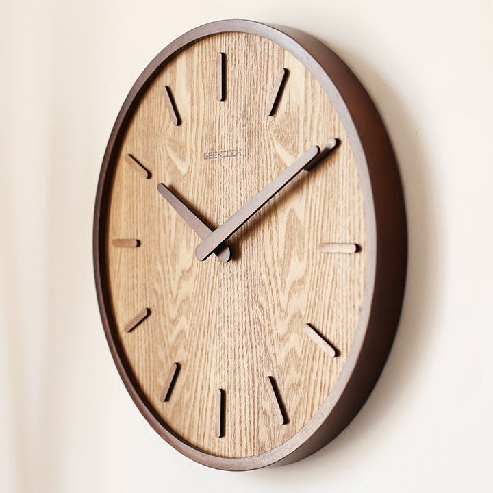 Skanto | Minimalistisk Stille Treveggklokke 12 Tommer