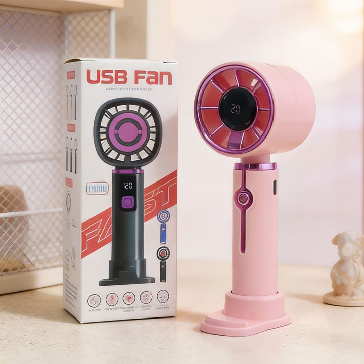 Dame bærbar mini-håndvifte med USB-ladefunksjon og ergonomisk design Skanto
