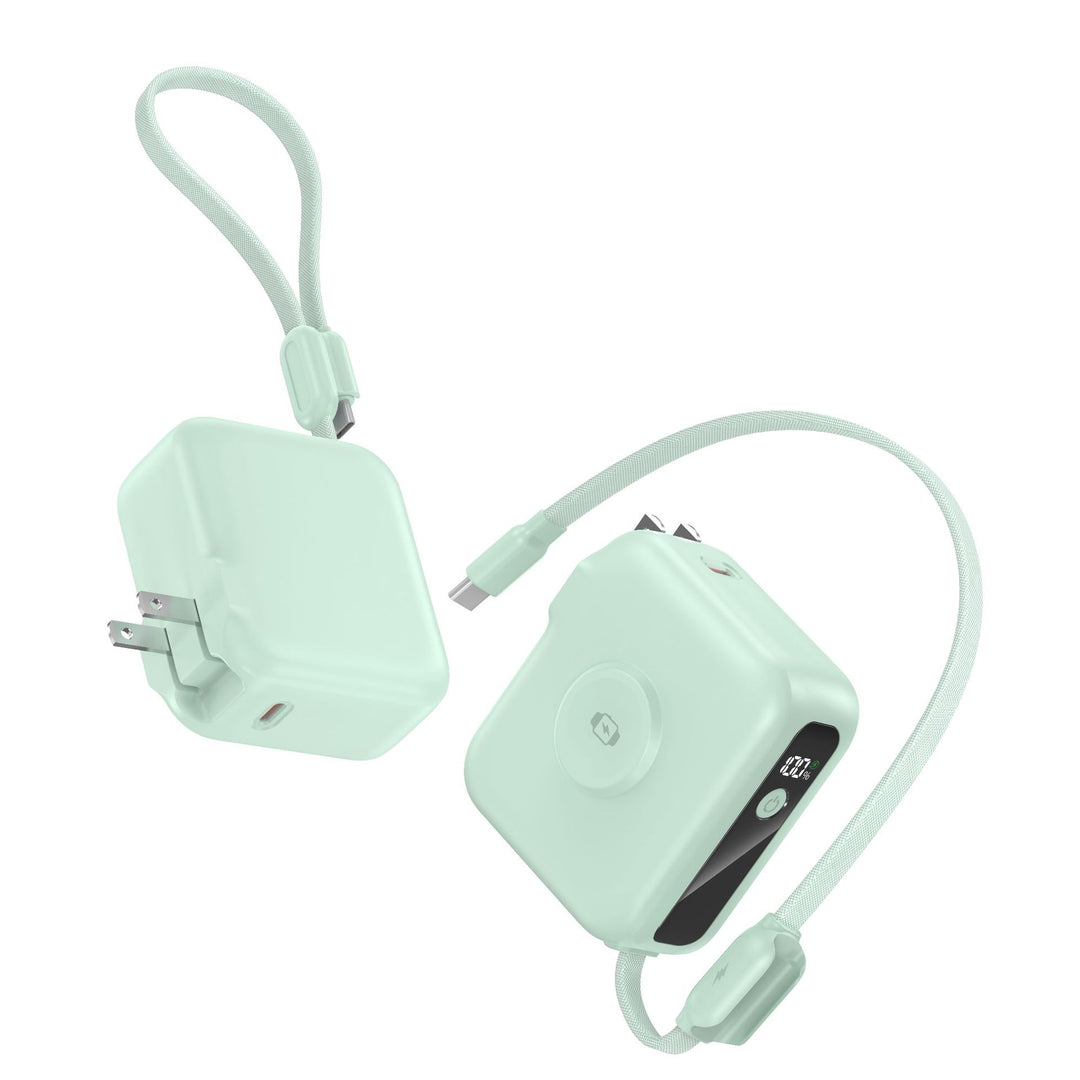 Kompakt Lader med Integrert Usb-C-Kabel og Digitalt Display Skanto