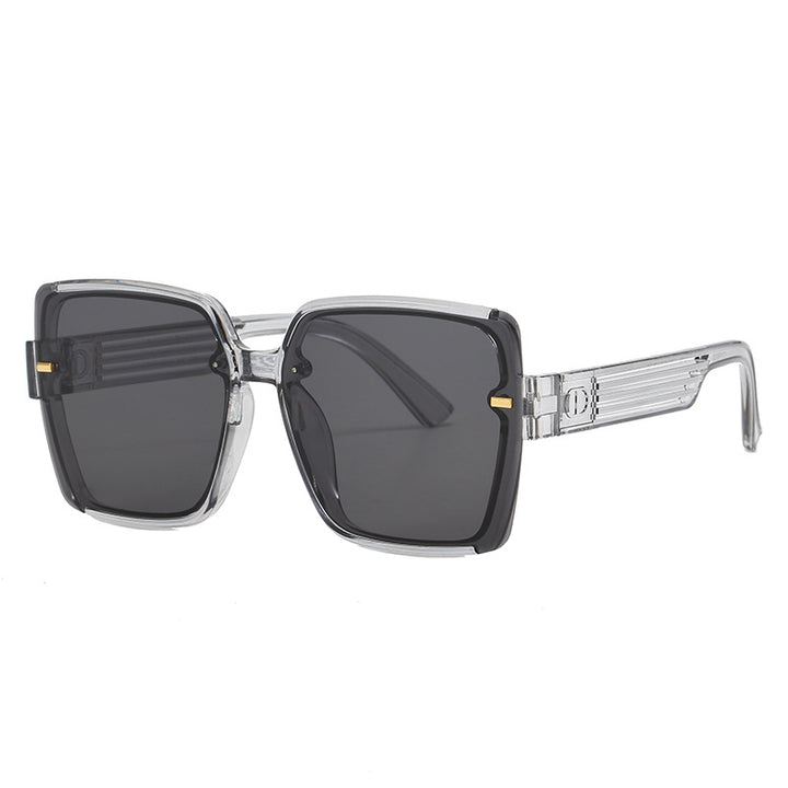 Dame firkantet solbrille med trendy geometrisk design Skanto
