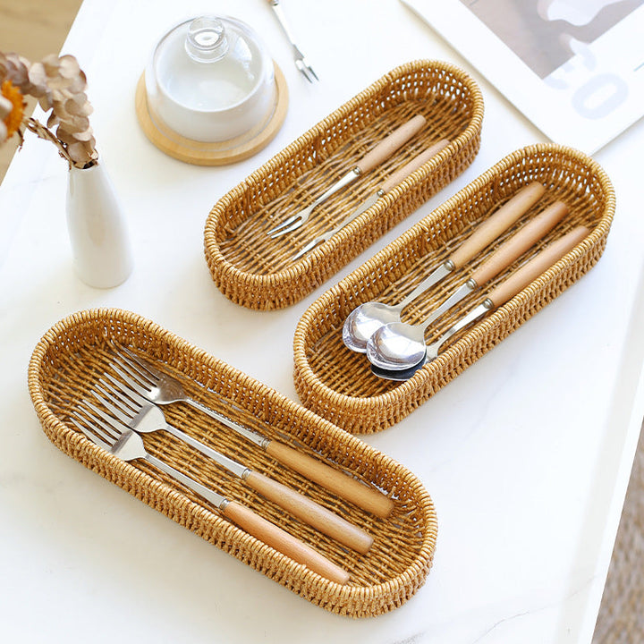 Oval Woven Storage Tray Skanto