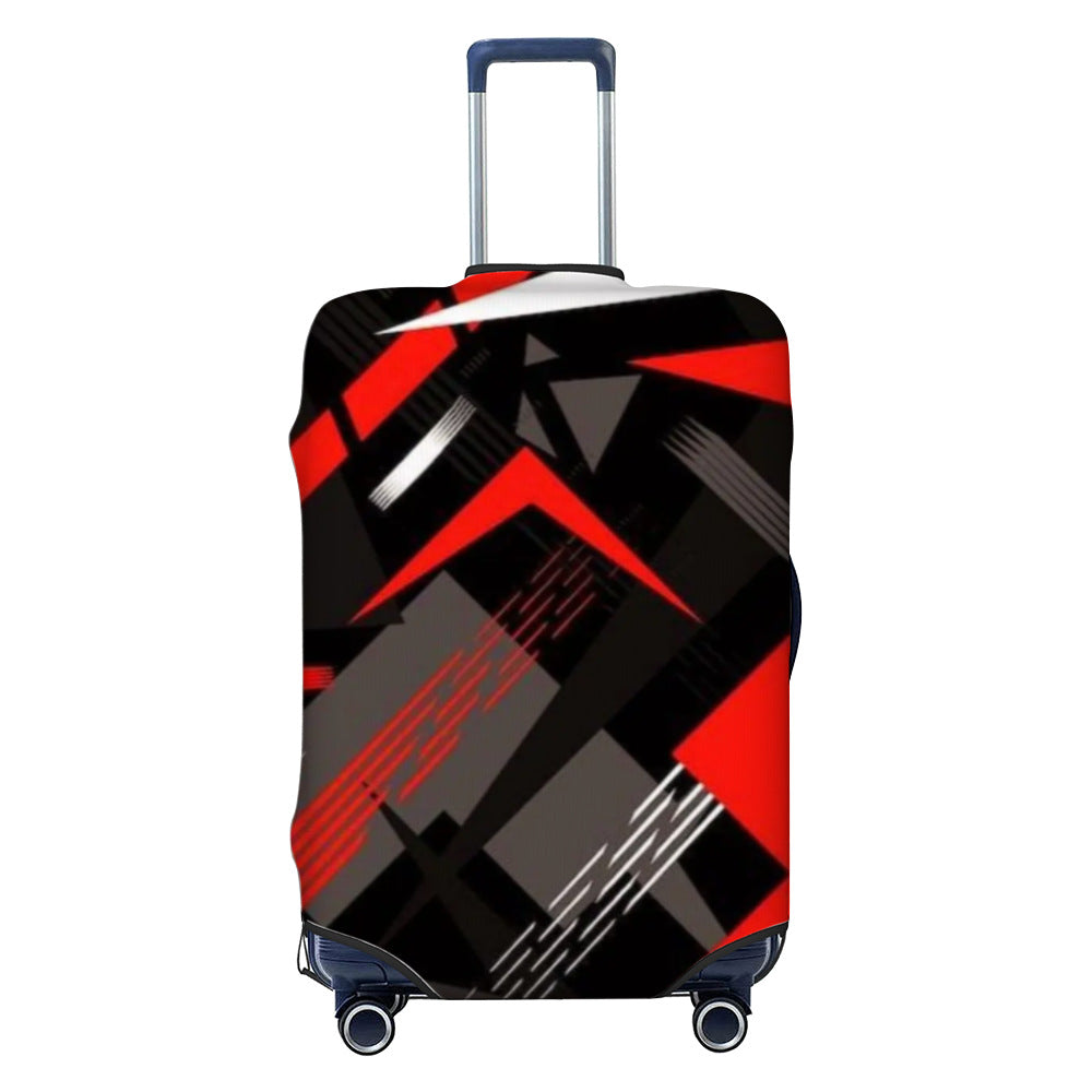 Unisex nan elastisk koffertbeskyttelse med geometrisk motiv, dehnbart polyester-spandex dekke, glidelåsåpning og sklisikker innvendig sikring for Trolley Skanto