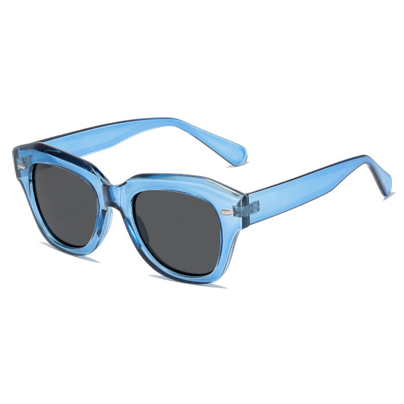Dame stilig solbrille i moderne design med gjennomsiktig ramme Skanto
