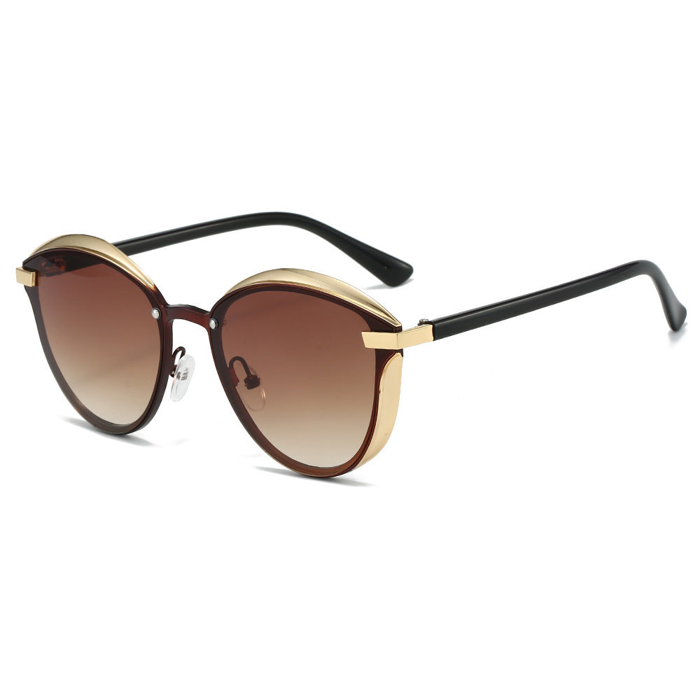 Dame solbrille med luksuriøs metallramme og harmonisk kontur Skanto