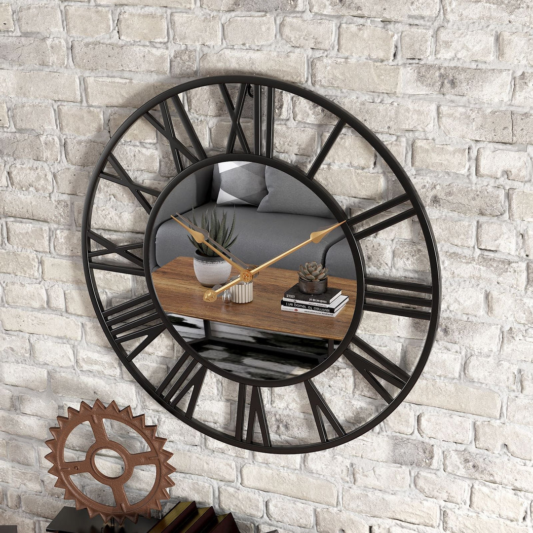 Skanto | Metal Vintage Stor Veggur med Speil 39cm
