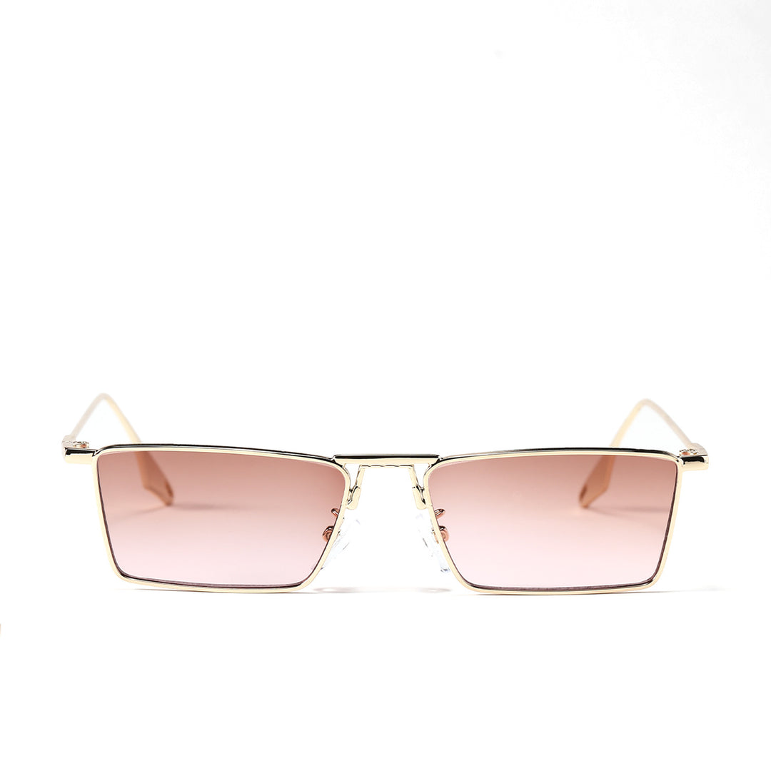 Dame elegant geometrisk solbrille med stilig metallramme Skanto