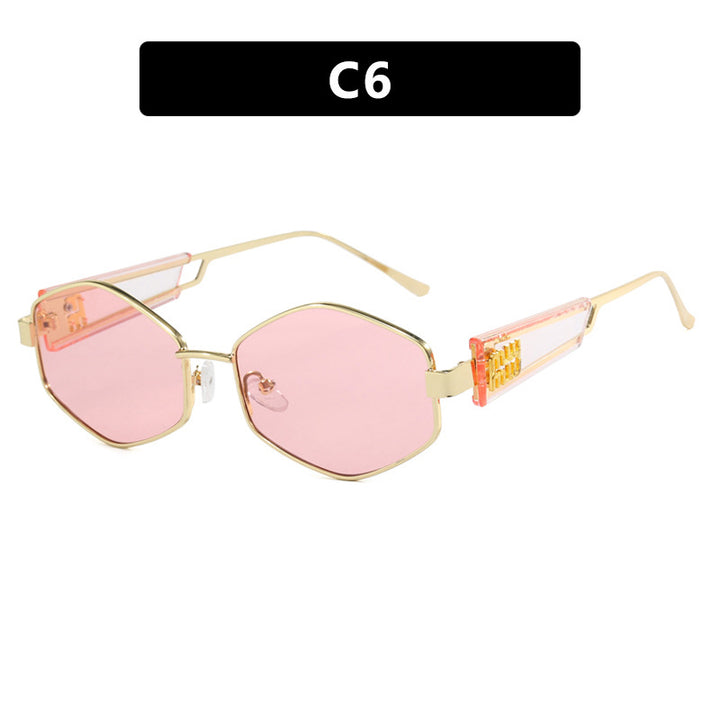 Dame geometrisk solbrille med moteriktig design og UV-beskyttelse Skanto