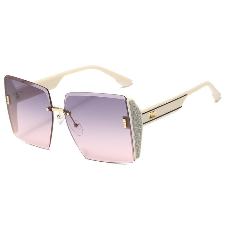 Dame Oversized solbrille med stilfull firkantet ramme Skanto