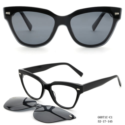 Dame moter Cat-Eye solbriller med avtakbare glass Skanto