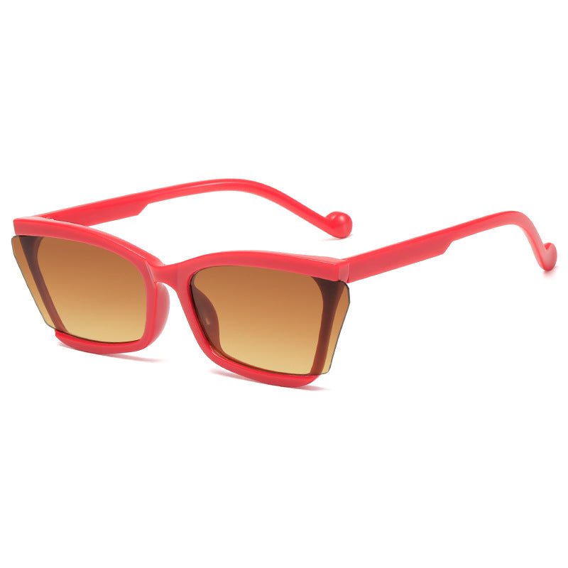 Dame moteriktig solbrille med unikt rektangulært design og UV-beskyttelse Skanto