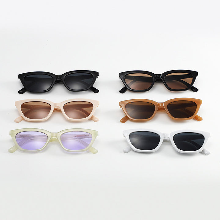 Dame moter Cat-Eye solbriller med transparent ramme og speilglass Skanto