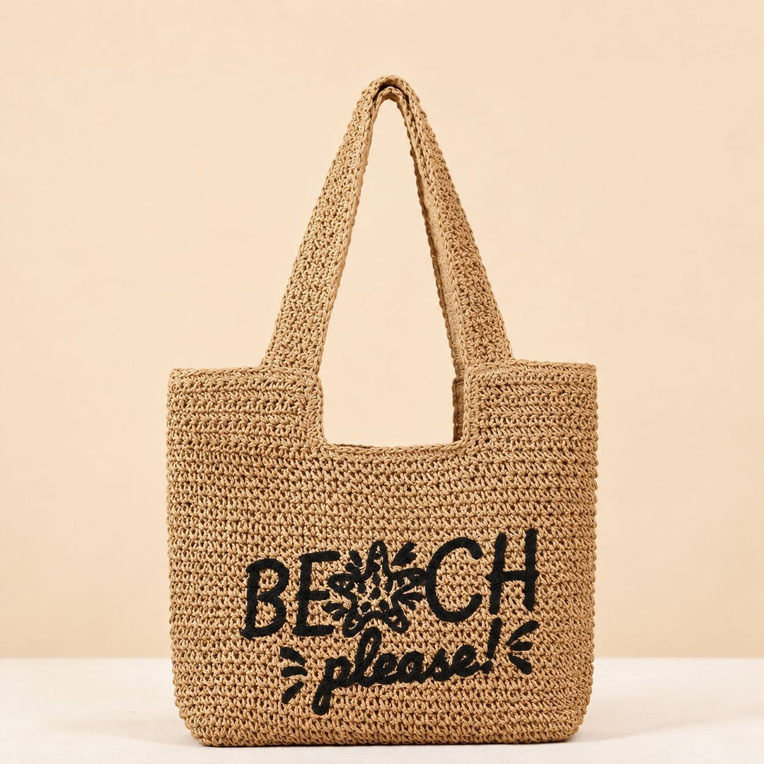 Strandveske med brodert tekst Skanto