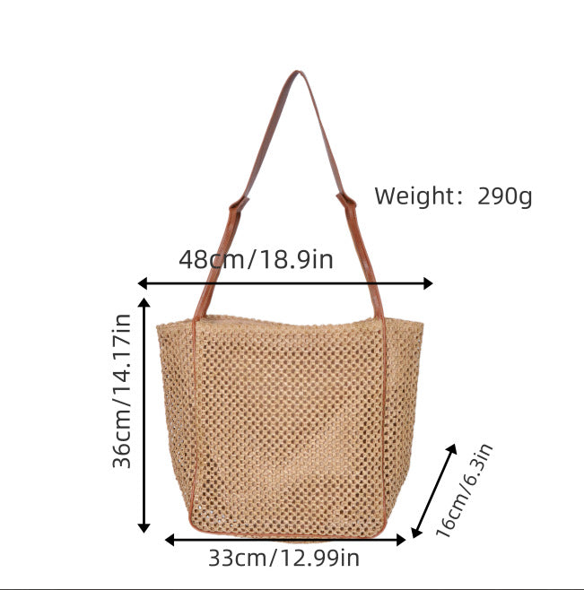 Naturlig bast crossover bag Skanto