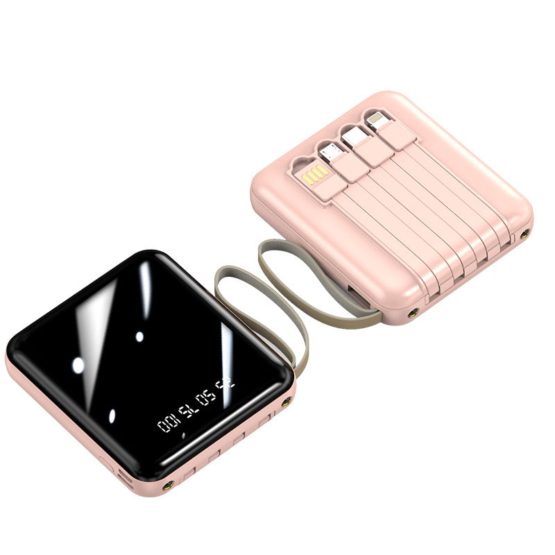 Bærbar Powerbank med integrerte kabler og digital skjerm Skanto