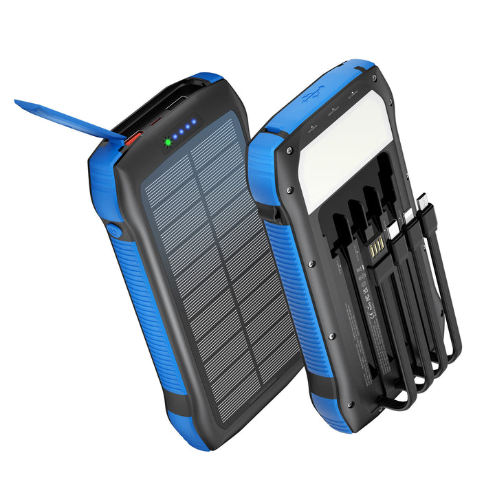 Solar-Powerbank med multifunksjonalitet og hurtiglading funksjon Skanto