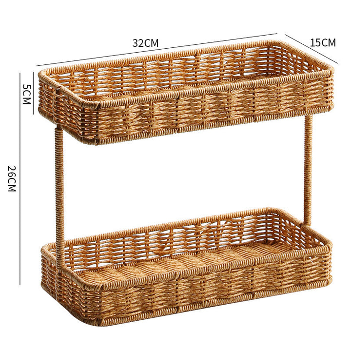 Multi-Tiered Wicker Storage Display Tray Skanto