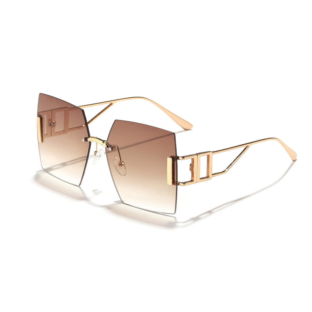 Dame kvadratisk solbrille med luksuriøs metallramme Skanto