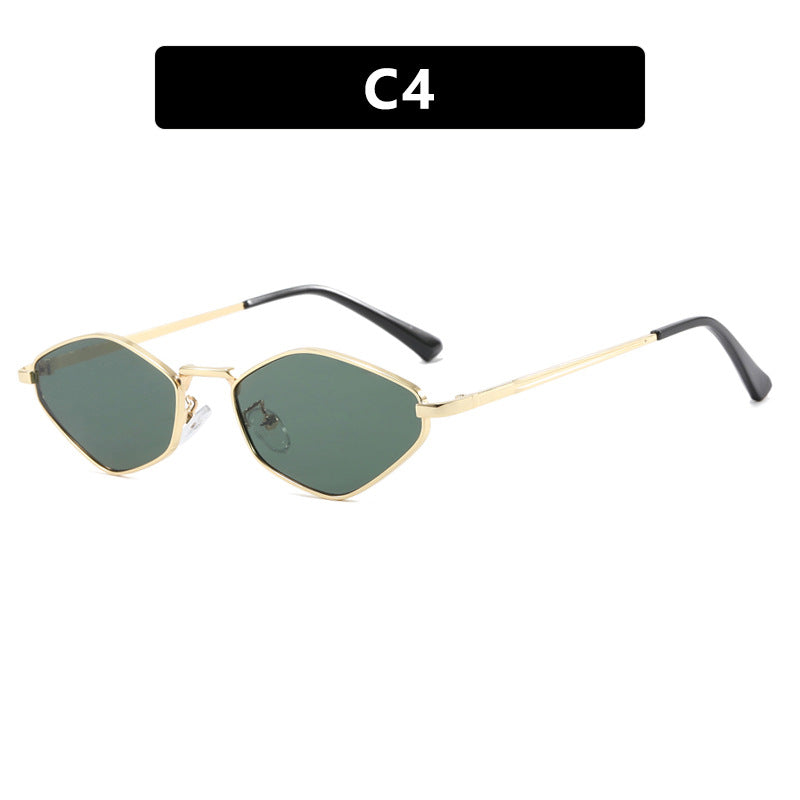 Dame geometrisk solbrille med fin metallramme og UV-beskyttelse Skanto