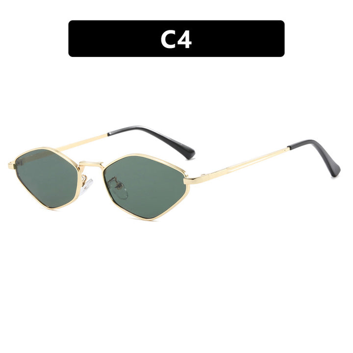 Dame geometrisk solbrille med fin metallramme og UV-beskyttelse Skanto