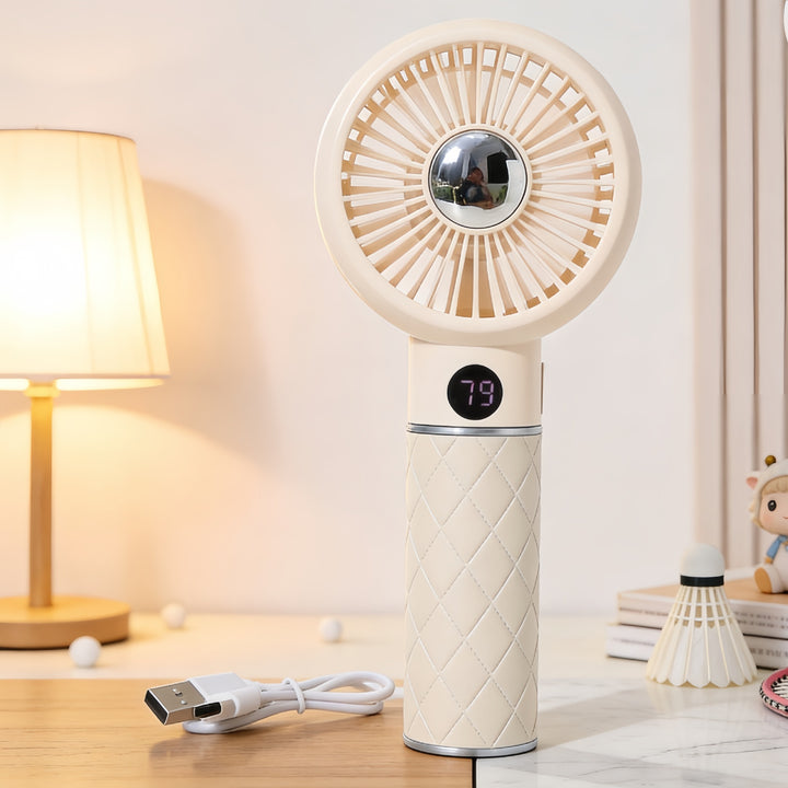 Portable Handheld Fan with Digital Temperature Display and Comfortable Design Skanto