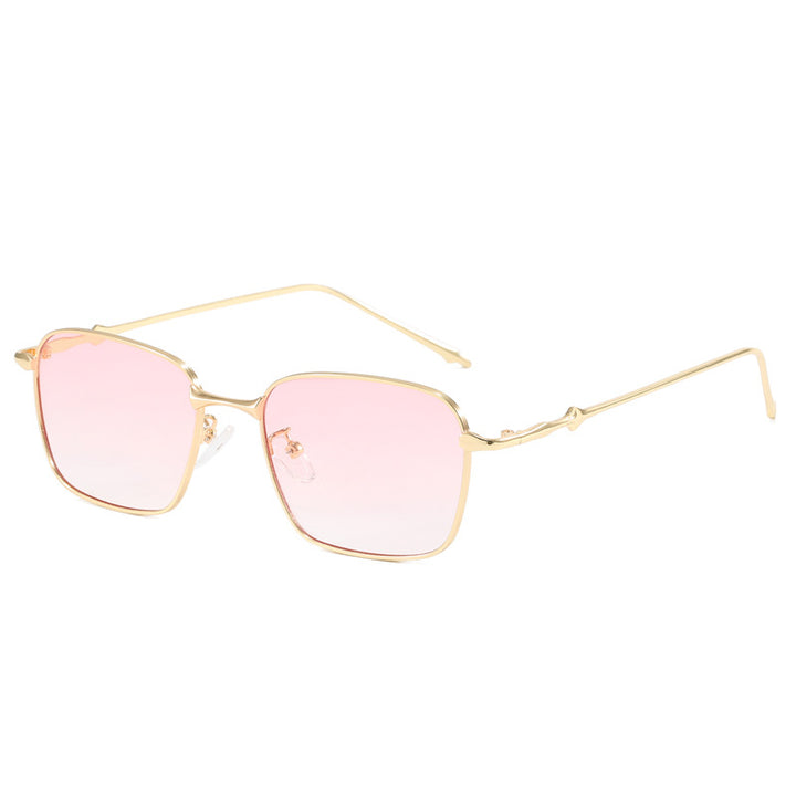 Dame elegant firkantet solbrille med høykvalitets metallramme Skanto