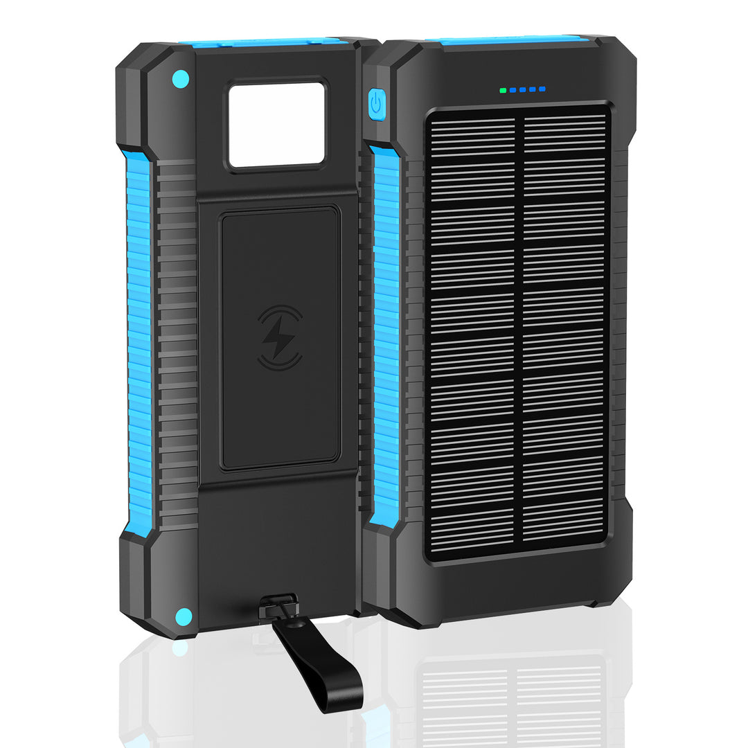 Solar-Powerbank med multifunksjonsporter og LED-lys Skanto