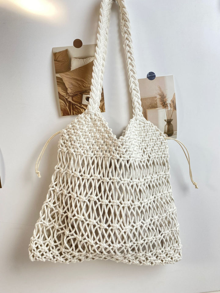 Håndknyttet skulderveske med fint nett-design Skanto