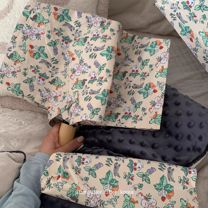 Damer Sammenleggbart Paraply med blomstret Vintage-design Skanto