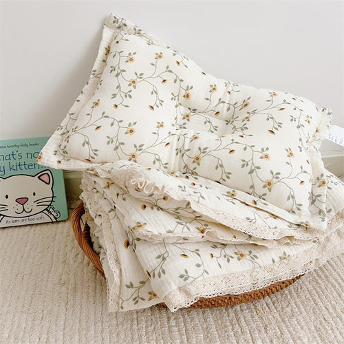 Unisex Pustende Muslinteppe med Blomster Volangdesign Skanto