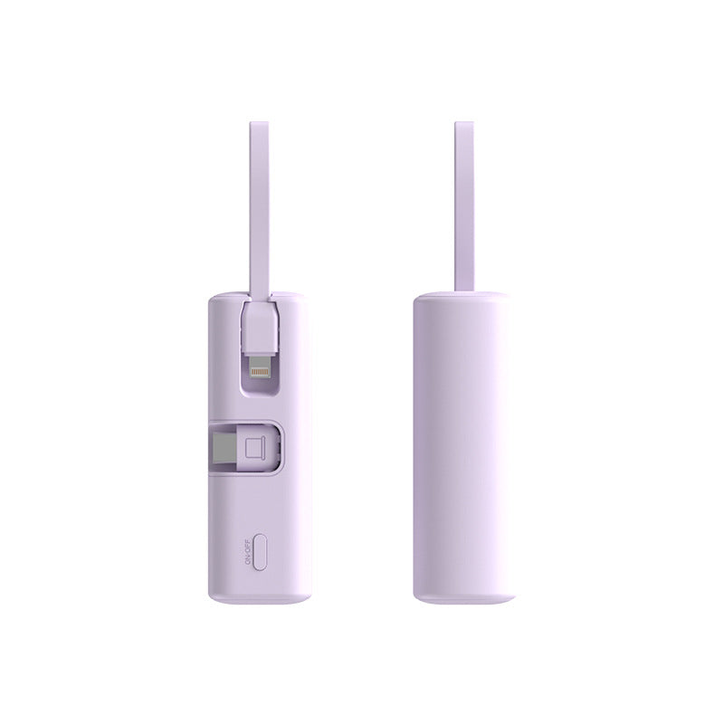 Kompakt Powerbank med innebygd ladekabel og LED-indikator Skanto