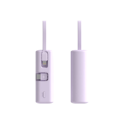 Kompakt Powerbank med innebygd ladekabel og LED-indikator Skanto