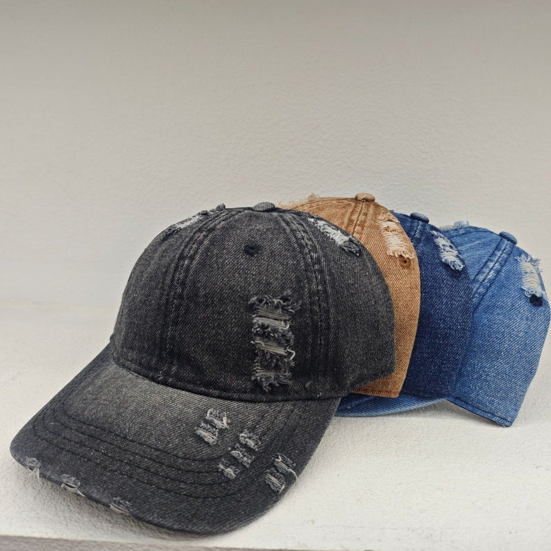 Kvinnenes Slitt Fritids Denim Baseball Caps Skanto